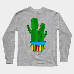Cute Cactus Design #160: Funky-Shaped Cacti In Cute Pot Long Sleeve T-Shirt